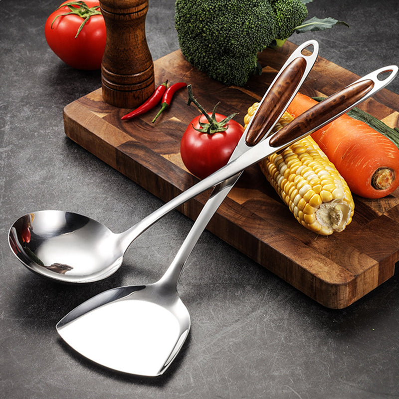 ChefElite 5 Piece Stainless Steel Kitchen Utensil Set with Heat Resistant Handles