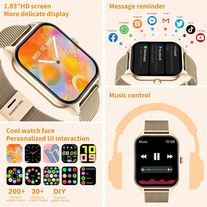 ChicTime Kvinders Smartwatch med Fitness- og Sundhedsovervågning