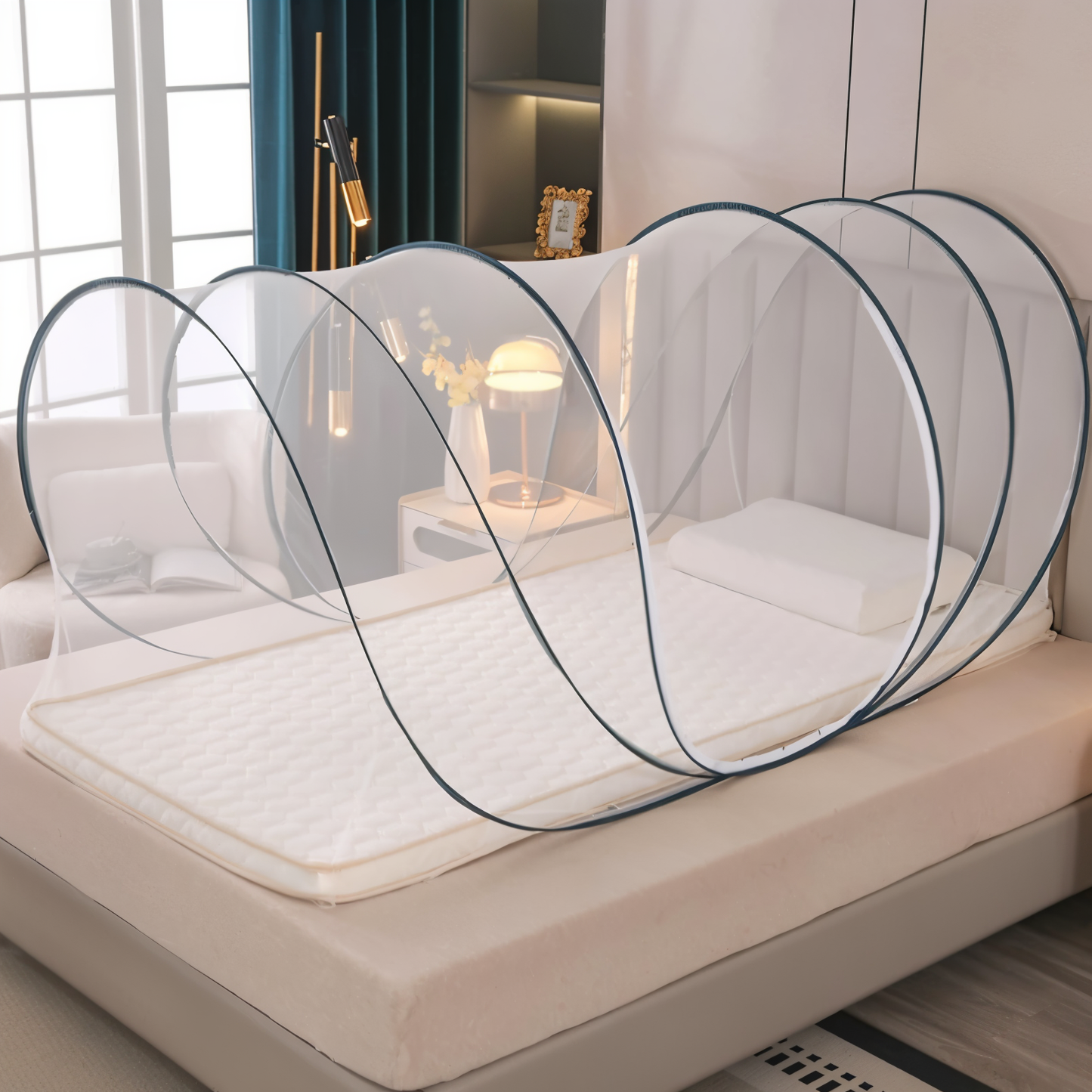 CircleGuard Faltbares Rundes Moskitonetz Kompaktes Reise-Pop-up-Design