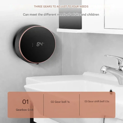 Cleon automatische zeepdispenser met contactloze sensor, LED-display en oplaadbare wandmontage