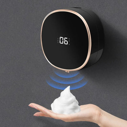 Cleon automatische zeepdispenser met contactloze sensor, LED-display en oplaadbare wandmontage