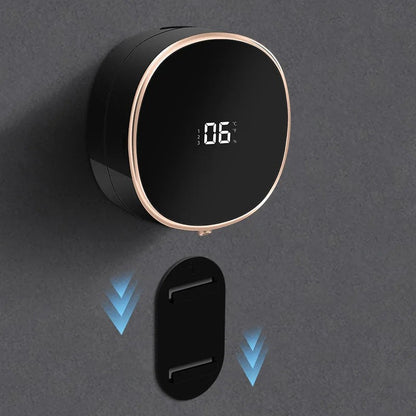 Cleon automatische zeepdispenser met contactloze sensor, LED-display en oplaadbare wandmontage