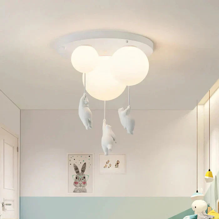 CloudBear børne loftslampe med bjørneballon LED pendel til børneværelse og soveværelse