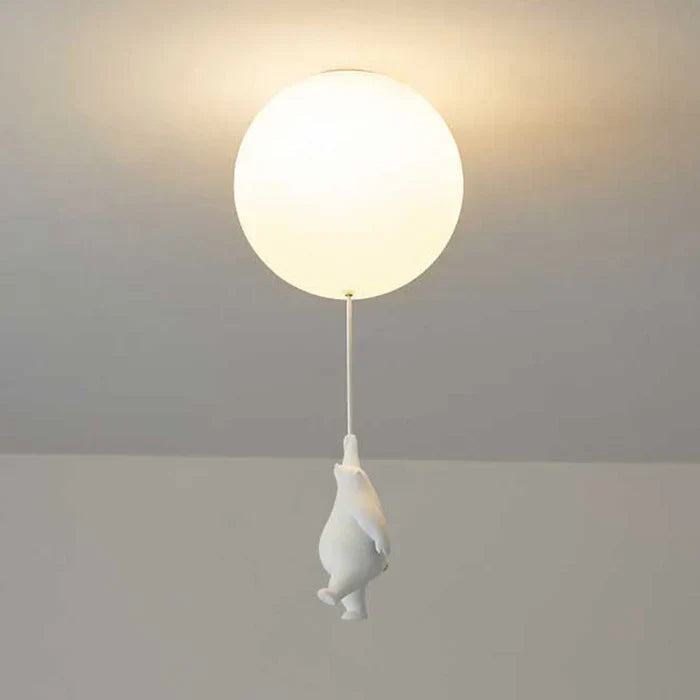 CloudBear børne loftslampe med bjørneballon LED pendel til børneværelse og soveværelse