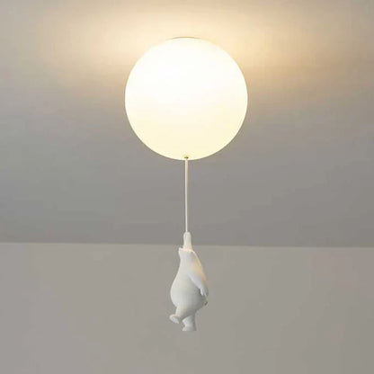 CloudBear børne loftslampe med bjørneballon LED pendel til børneværelse og soveværelse