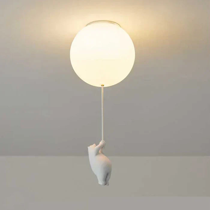 CloudBear børne loftslampe med bjørneballon LED pendel til børneværelse og soveværelse