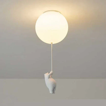 CloudBear børne loftslampe med bjørneballon LED pendel til børneværelse og soveværelse