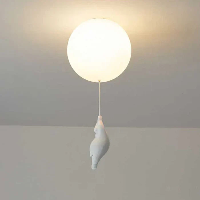 CloudBear børne loftslampe med bjørneballon LED pendel til børneværelse og soveværelse