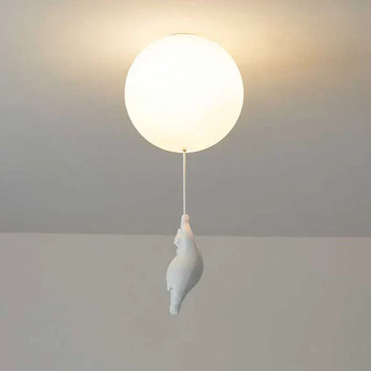 CloudBear børne loftslampe med bjørneballon LED pendel til børneværelse og soveværelse