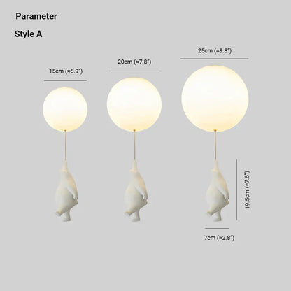CloudBear børne loftslampe med bjørneballon LED pendel til børneværelse og soveværelse