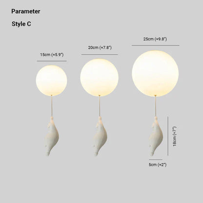CloudBear børne loftslampe med bjørneballon LED pendel til børneværelse og soveværelse