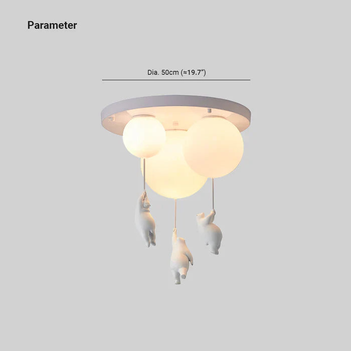 CloudBear børne loftslampe med bjørneballon LED pendel til børneværelse og soveværelse