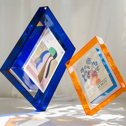 Kleurrijke fotolijst van acryl met modern ontwerp en transparant midden