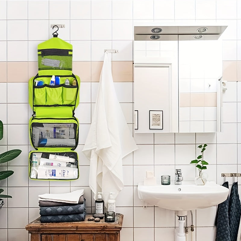 Compact Hanging Toiletry Organiser Travel Storage Bag with Multiple Compartments