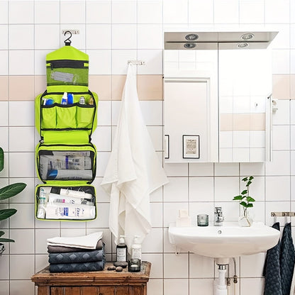 Compact Hanging Toiletry Organiser Travel Storage Bag with Multiple Compartments