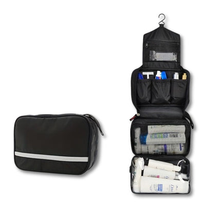 Compact Hanging Toiletry Organiser Travel Storage Bag with Multiple Compartments