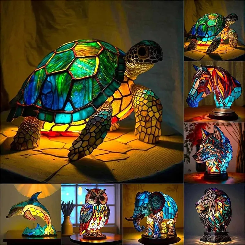 Lampa stołowa inspirowana sztuką współczesną, ręcznie wykonane oświetlenie ambientowe