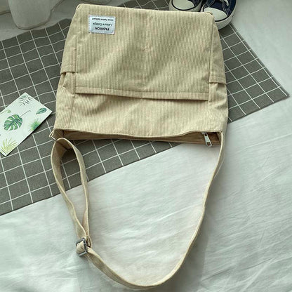 Cord Canvas Crossbody Bag Stylish Everyday Shoulder Bag