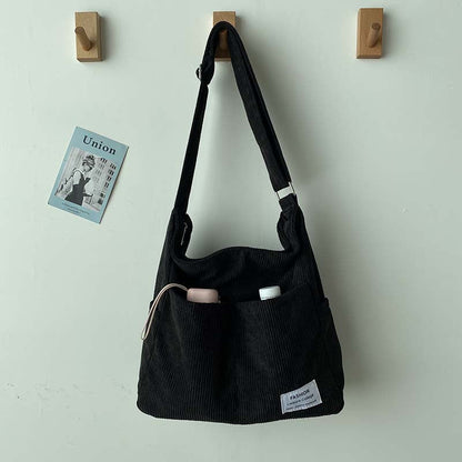 Cord Canvas Crossbody Bag Stylish Everyday Shoulder Bag