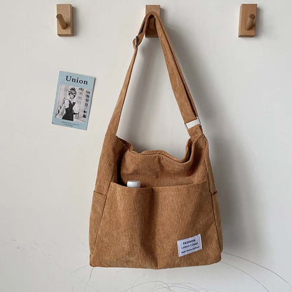 Cord Canvas Crossbody Bag Stylish Everyday Shoulder Bag