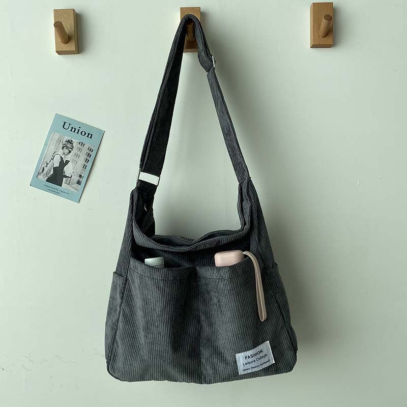 Cord Canvas Crossbody Bag Stylish Everyday Shoulder Bag