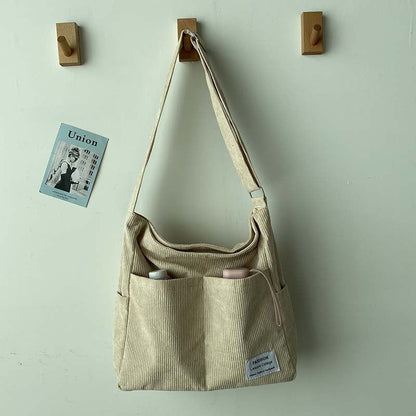 Cord Canvas Crossbody Bag Stylish Everyday Shoulder Bag