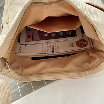 Cord Canvas Crossbody Bag Stylish Everyday Shoulder Bag