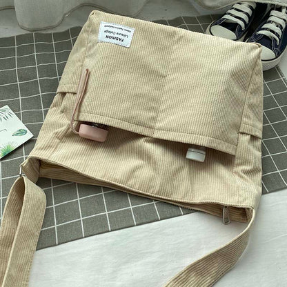 Cord Canvas Crossbody Bag Stylish Everyday Shoulder Bag