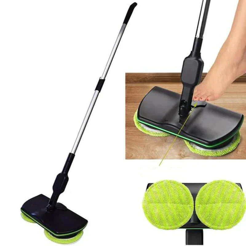 Cordless Electric Mop with Rechargeable Battery and Dual Spin Heads