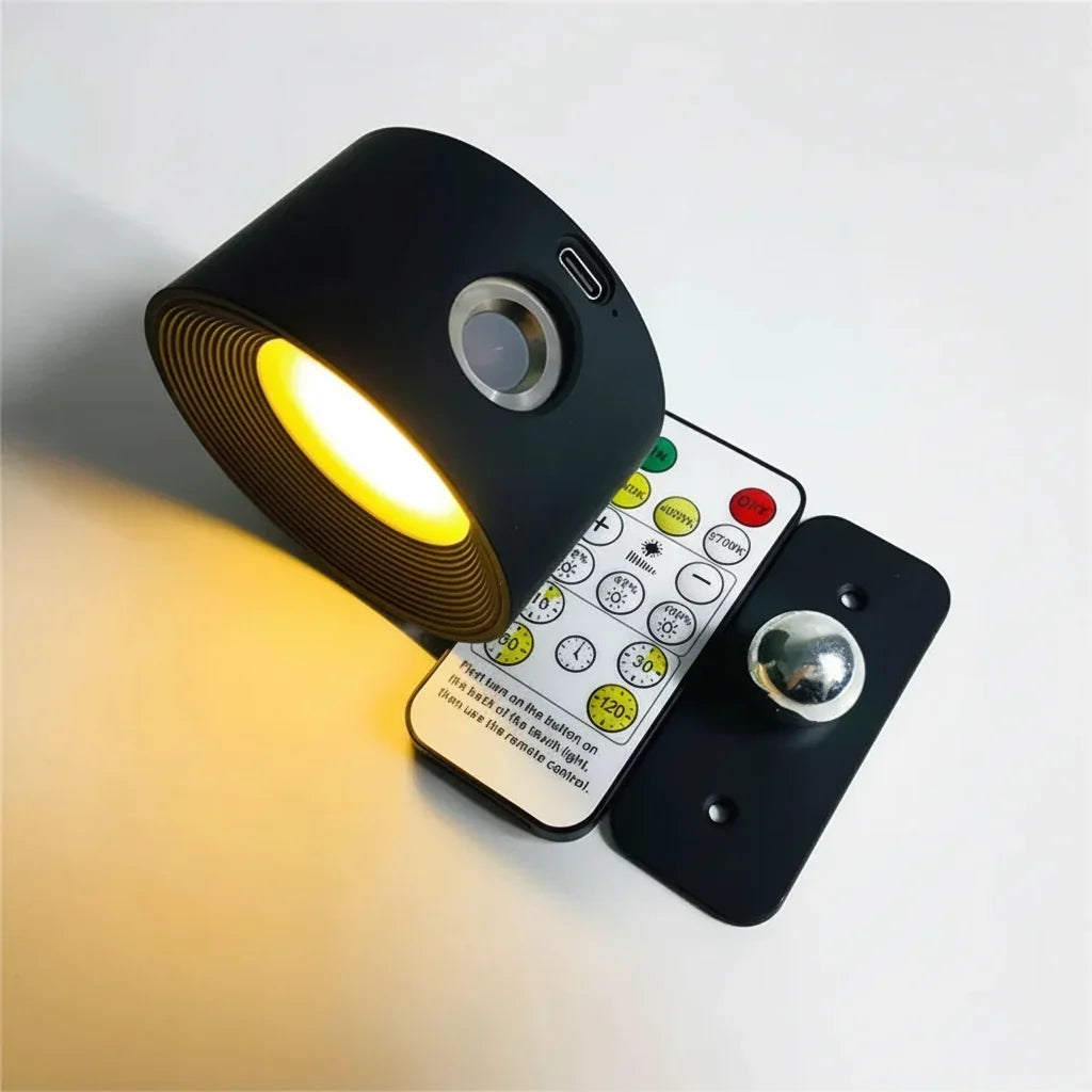 Cordless Rotating LED Wall Light Rechargeable Dimmable Night Lamp