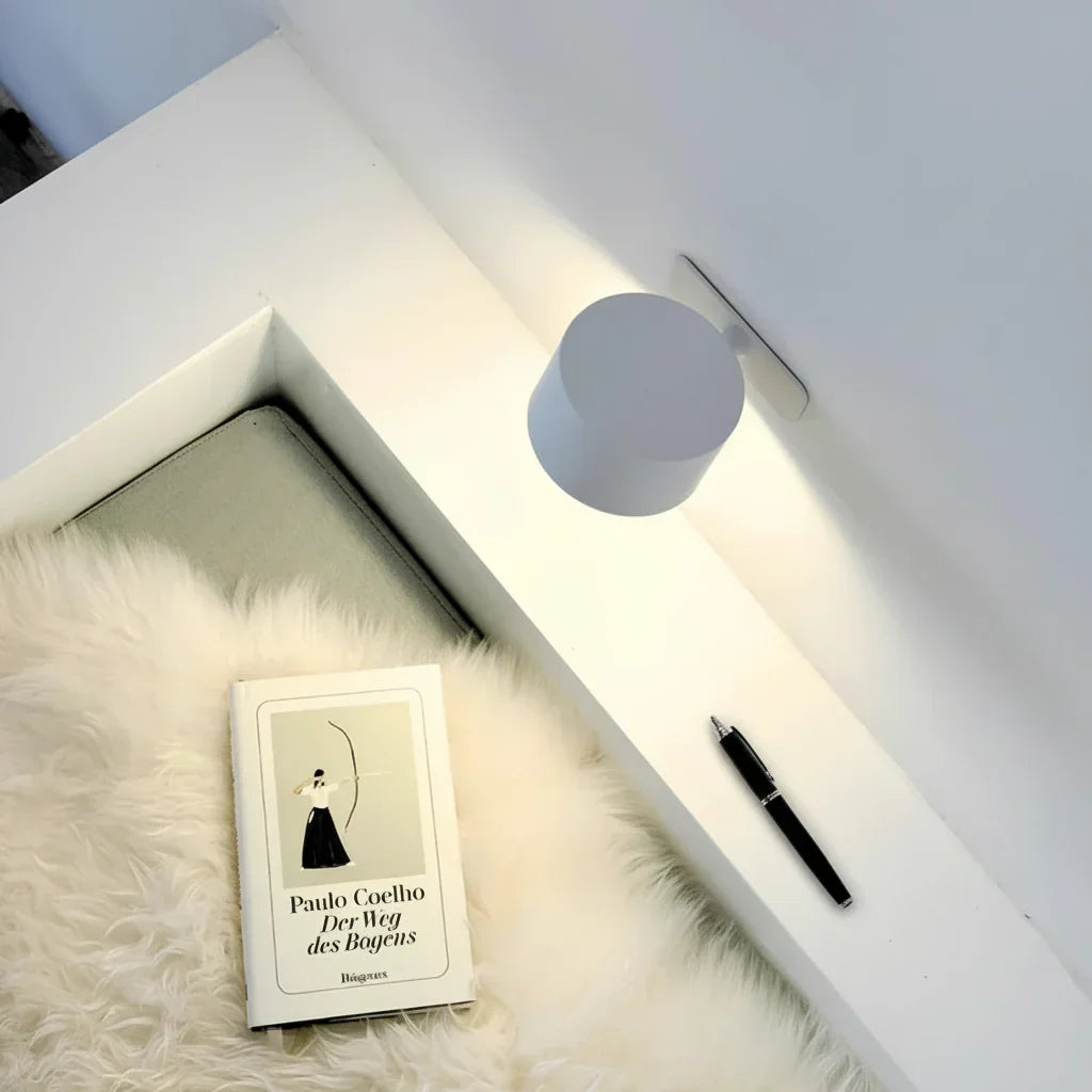 Cordless Rotating LED Wall Light Rechargeable Dimmable Night Lamp