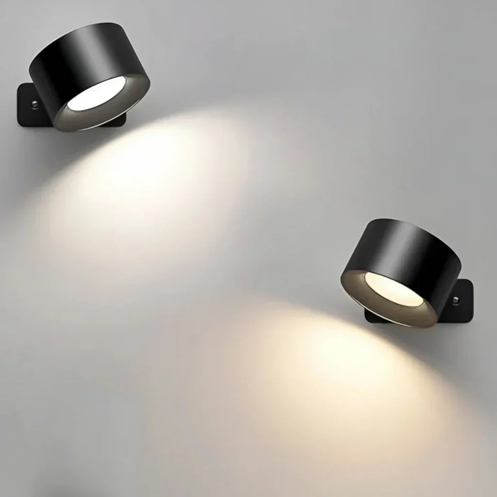 Cordless Rotating LED Wall Light Rechargeable Dimmable Night Lamp