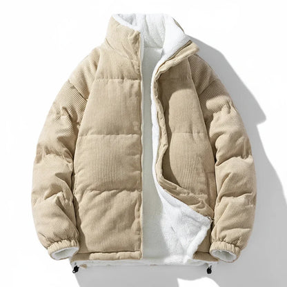 Corduroy Jacket Warm Lined Zip Up Winter Casual Outerwear