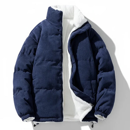 Corduroy Jacket Warm Lined Zip Up Winter Casual Outerwear