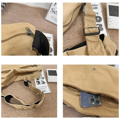 CrossStream Canvas Messenger Slingtas Stijlvolle Schoudertas voor Dagelijks Gebruik