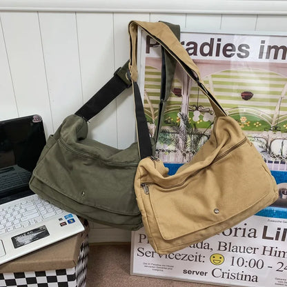 CrossStream Canvas Messenger Slingtas Stijlvolle Schoudertas voor Dagelijks Gebruik