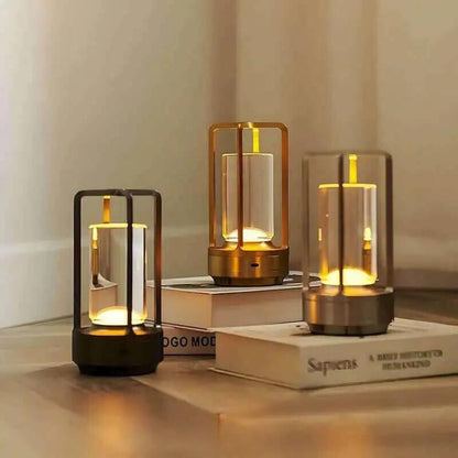 Krystalbordlampe – dæmpbart LED-lys med genopladeligt batteri og berøringsstyring