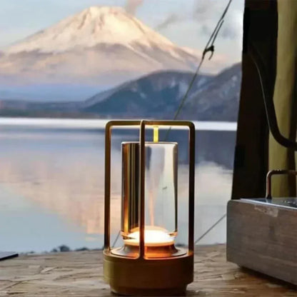Krystalbordlampe med trådløst design, justerbart lys og 3 lysstyrkeniveauer