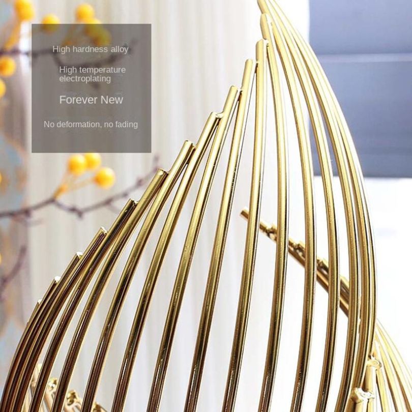Curvique Abstract Gold Metal Sculpture for Home Decor