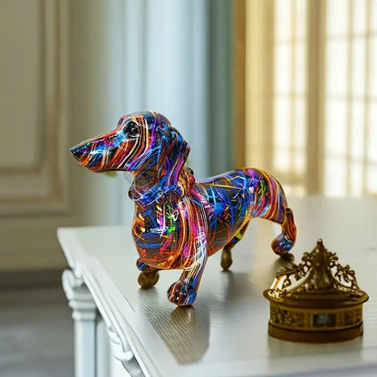 Figur af gravhund – kunstnerisk harpiksfigur til stilfuld boligindretning
