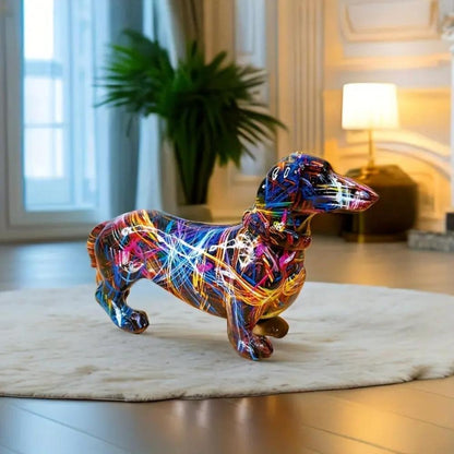 Figur af gravhund – kunstnerisk harpiksfigur til stilfuld boligindretning