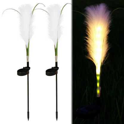 Dekorative solcellelamper til haven med sivinspireret design