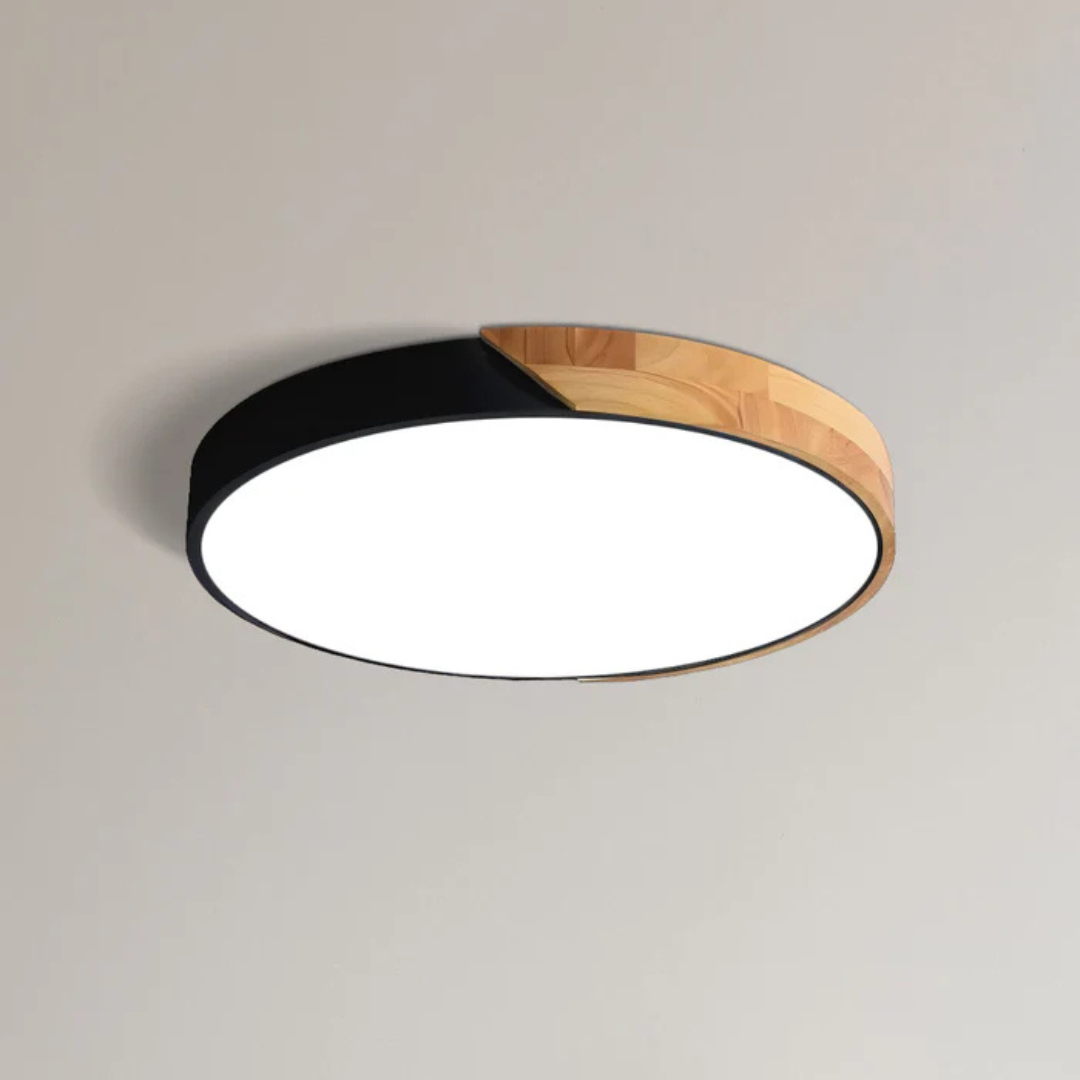 Delos skandinavische Holz-LED-Deckenleuchte für moderne Ambientebeleuchtung