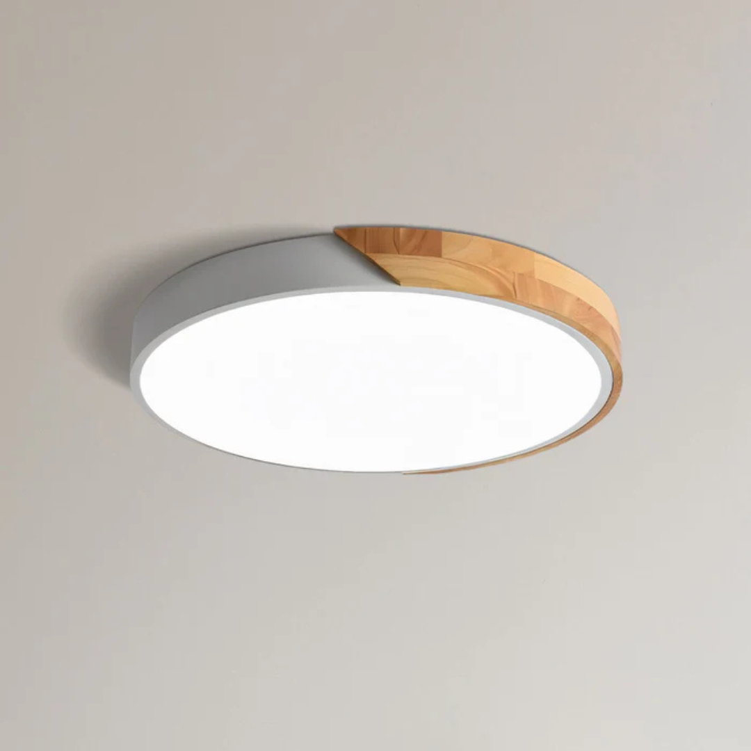 Delos skandinavische Holz-LED-Deckenleuchte für moderne Ambientebeleuchtung