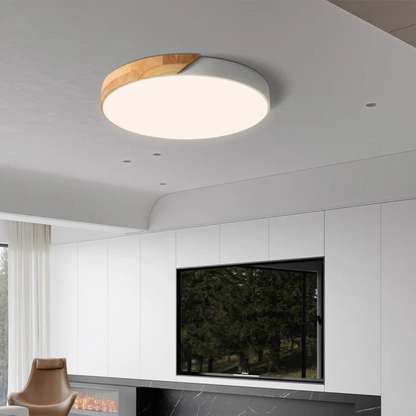 Delos skandinavische Holz-LED-Deckenleuchte für moderne Ambientebeleuchtung