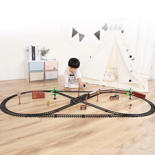 Deluxe 39 Piece HO Scale Model Train Set with Smoke Lights and Oval Track
