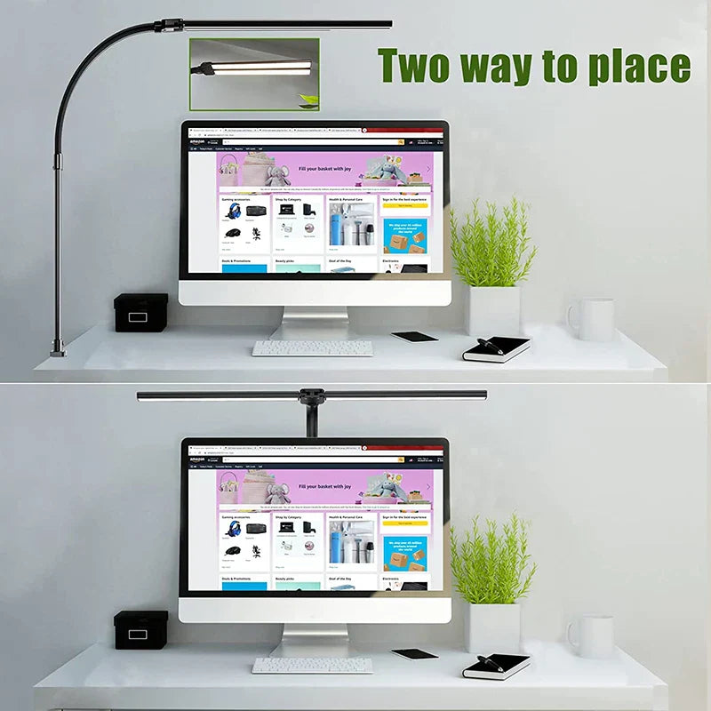 Lampka biurkowa DeskLight z podwójną głowicą LED i regulacją jasności