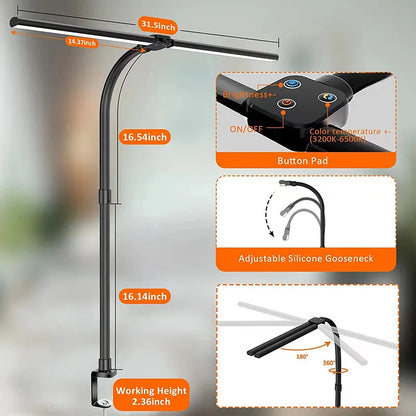 Lampka biurkowa DeskLight z podwójną głowicą LED i regulacją jasności