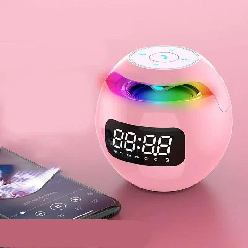 Digital LED vækkeur Bluetooth højttaler med farvet natlys