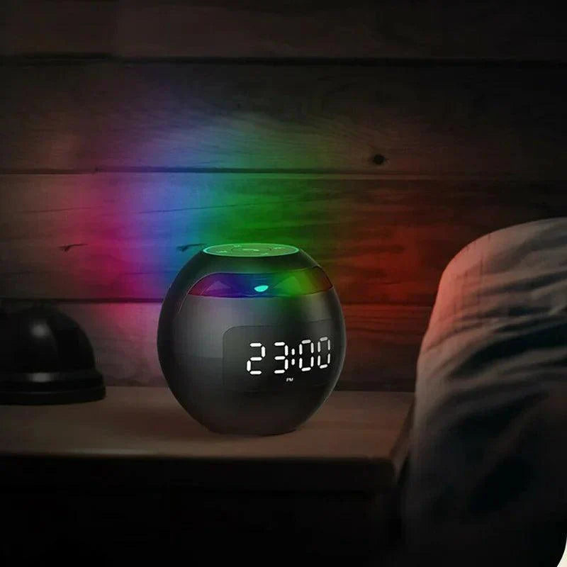 Digital LED vækkeur Bluetooth højttaler med farvet natlys